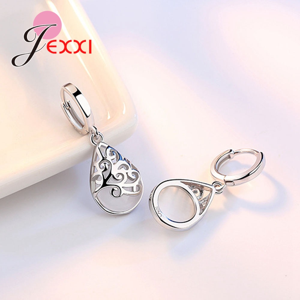 Opal Earrings Dangle - Genuíno 925 prata esterlina luar opala