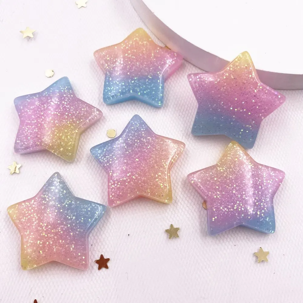 Paradise Jewelry & Watches Llc - 10 pçs glitter kawaii resina colorida