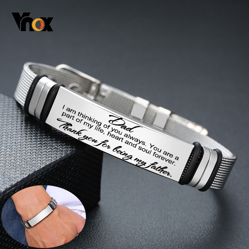 Jewelry Clasp Watches - Vnox-Homens de aço inoxidável personalizado gravar
