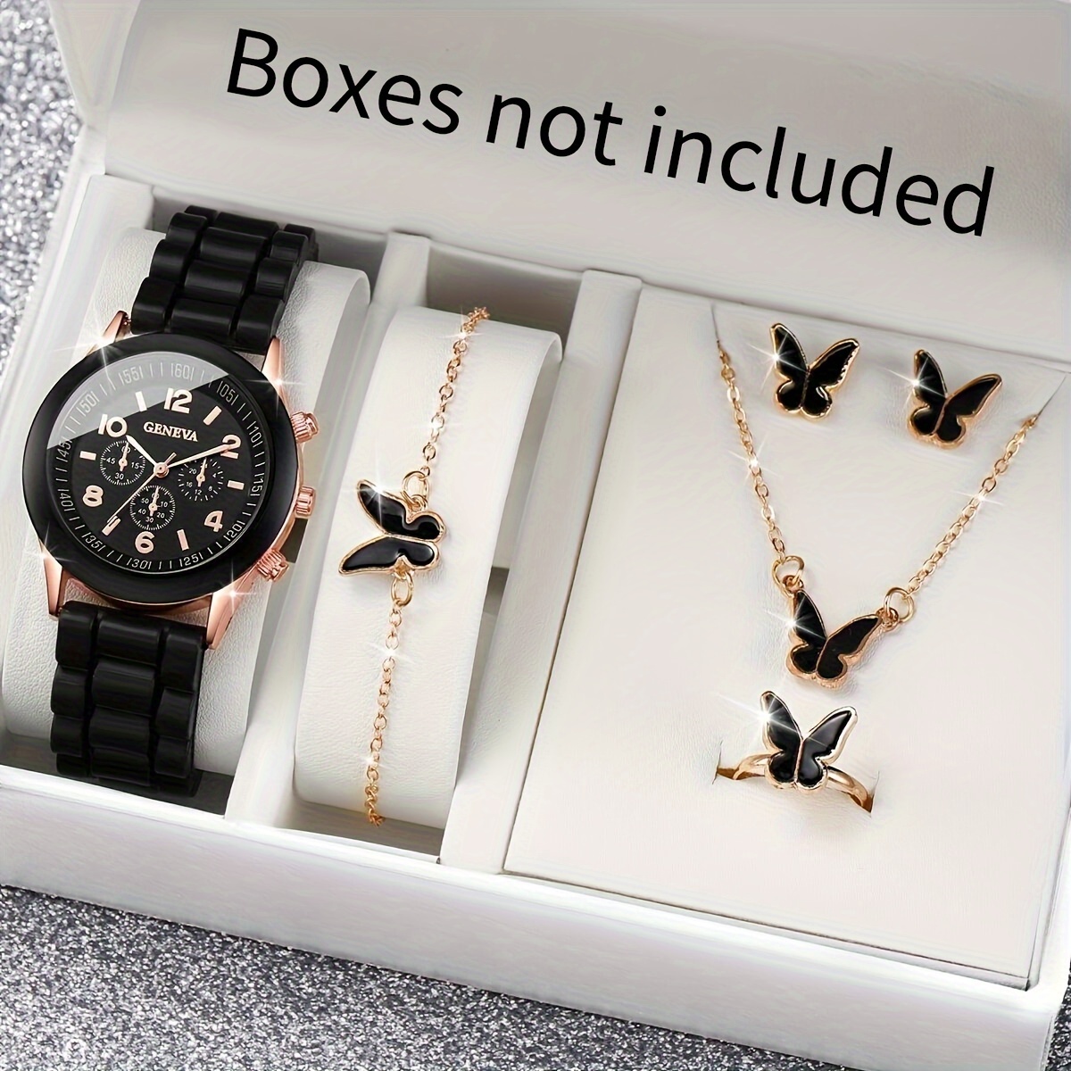 Jewels On Watches - 6 Pçs/set Relógio Feminino Casual Banda