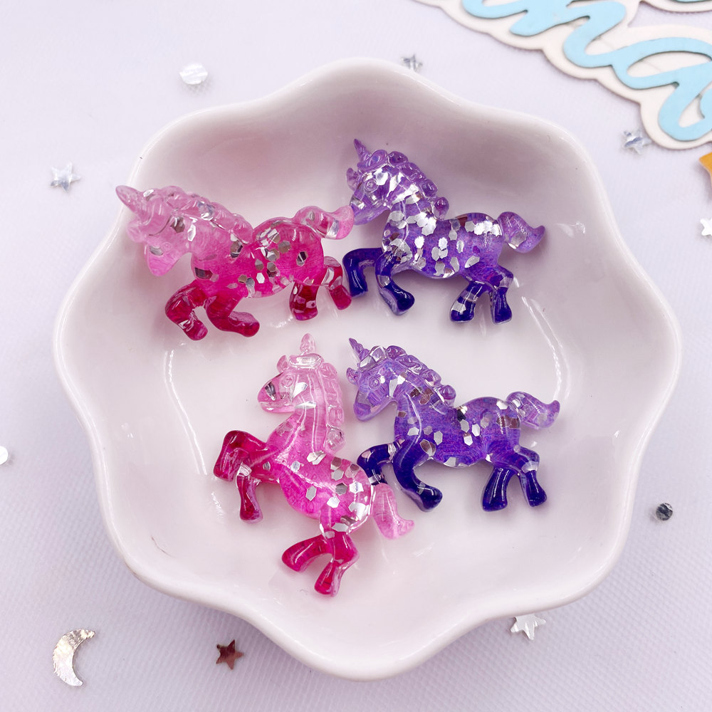 Paradise Jewelry & Watches Llc - 6 pçs resina colorida glitter 3d