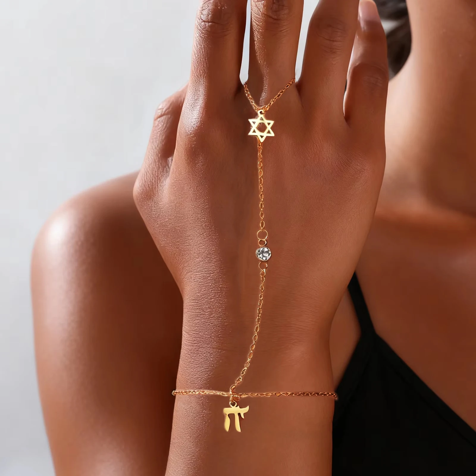 Jewelry & Watches Store - Pulseira de Dedo Ajustável de Aço