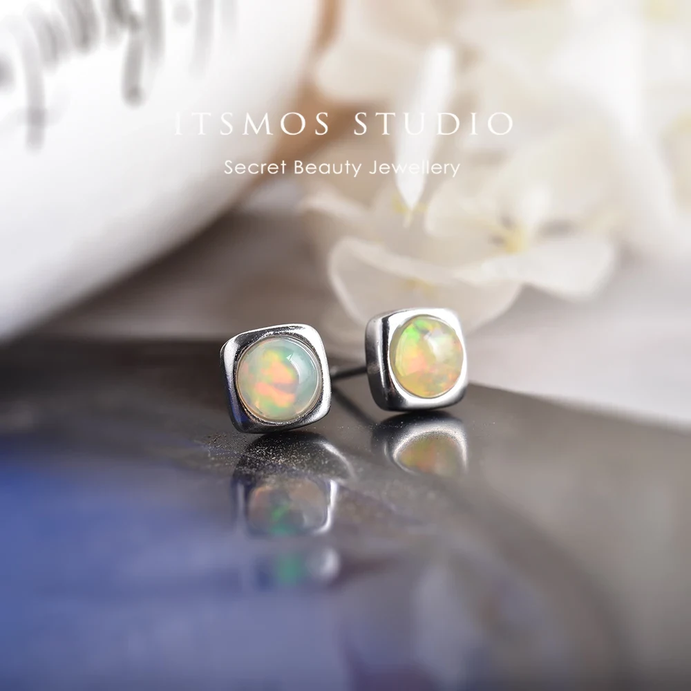 Opal Earrings Dangle - Itsmos brincos de opala preciosa, poste