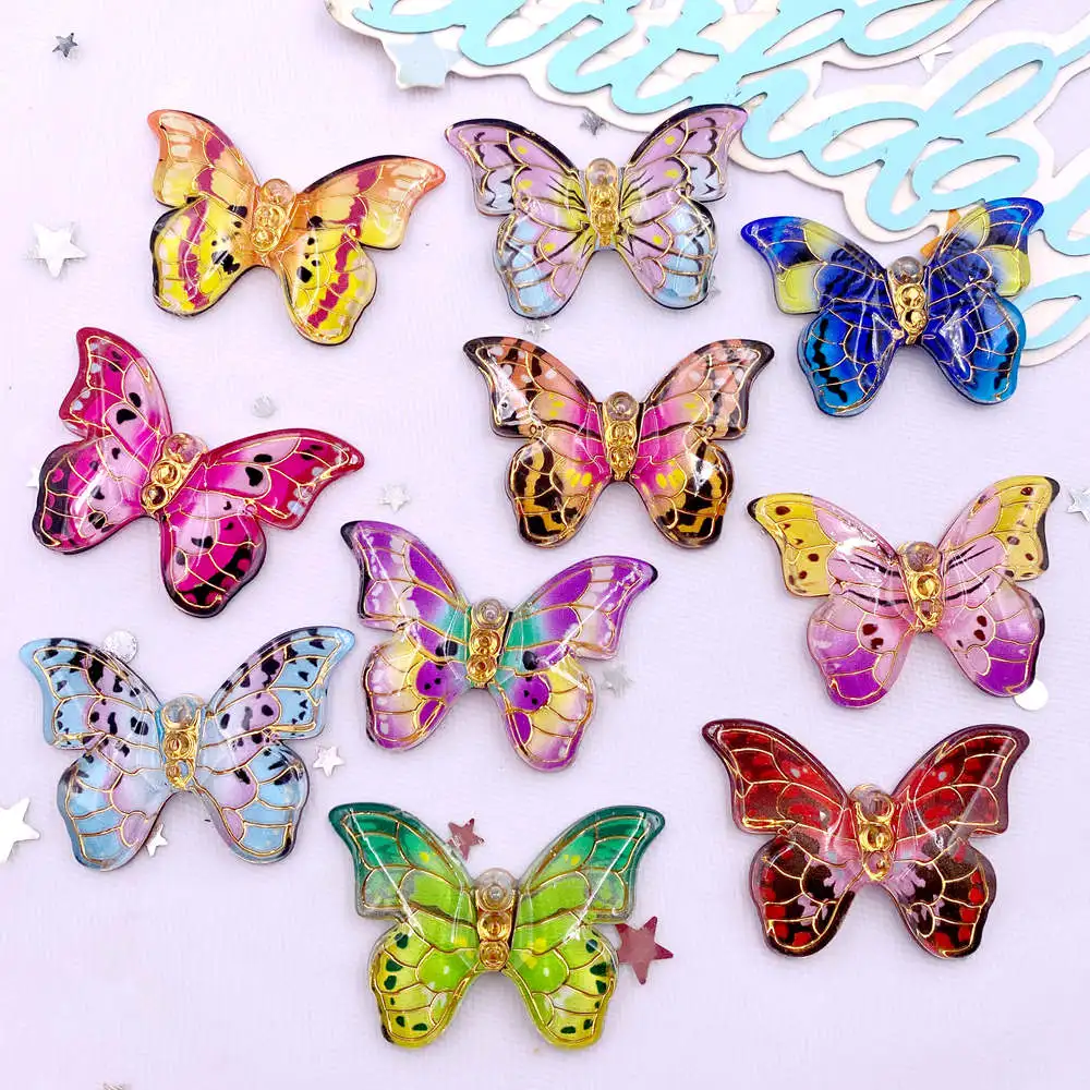 Paradise Jewelry & Watches Llc - 10 pçs colorido bonito borboleta estatuetas