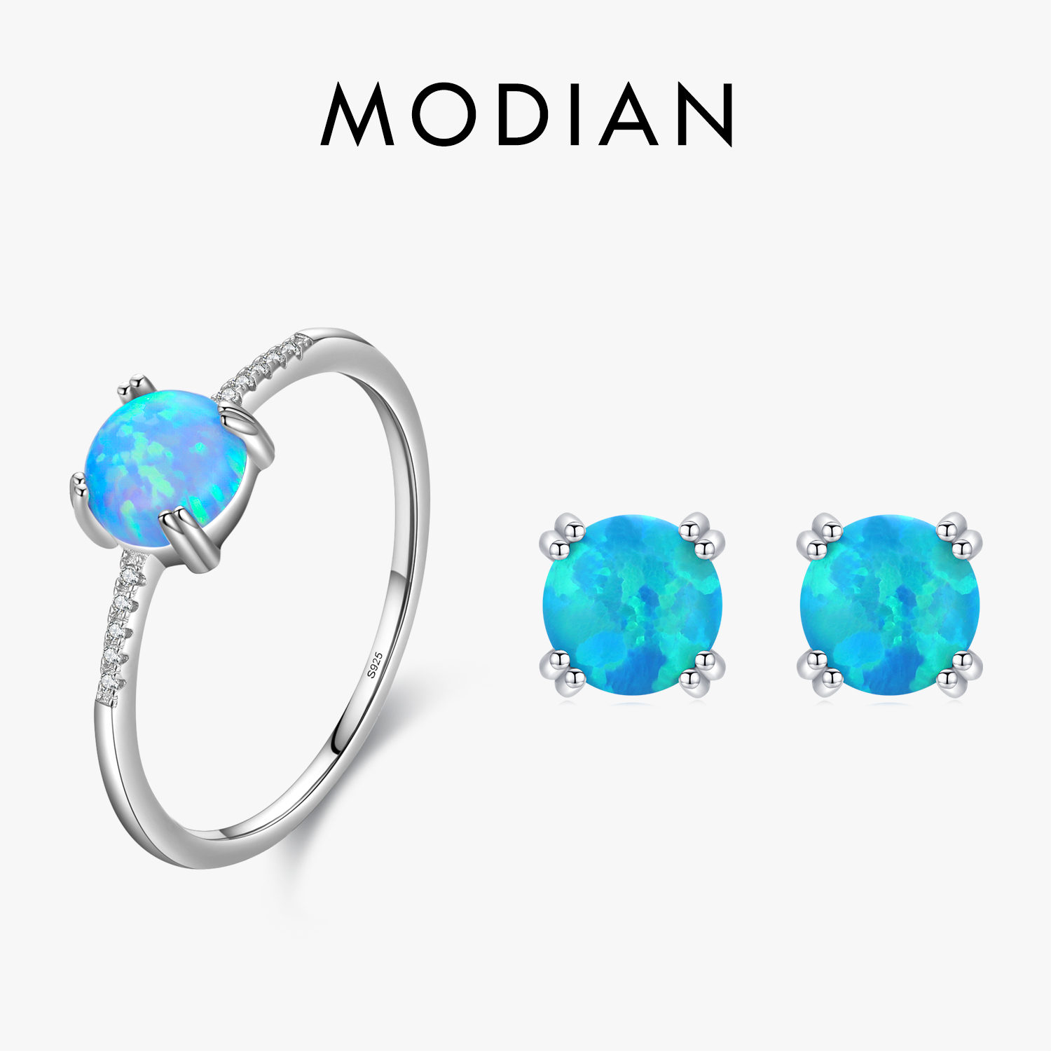 Opal Earrings Dangle - MODIAN-Série Opalas Naturais Conjunto de Jóias
