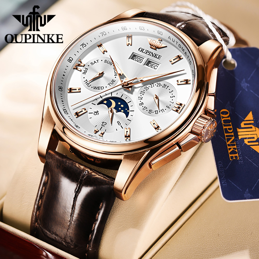 Mens Mechanical Watch - Oupinke relógios masculinos tendência casual pulseira