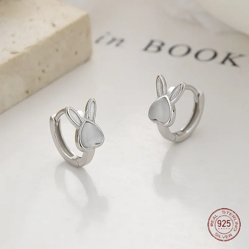 Opal Earrings Dangle - 925 prata esterlina coelho opala zodíaco
