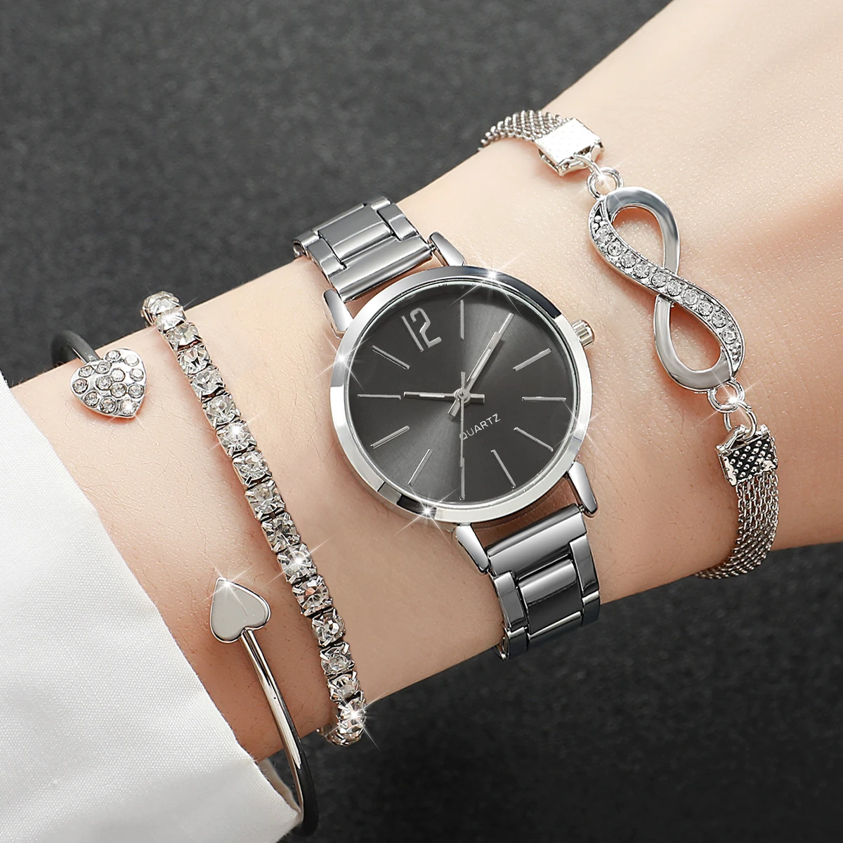4 pçs/set moda liga cinta reló - Jewelry Diamond Watches avaliação e preço