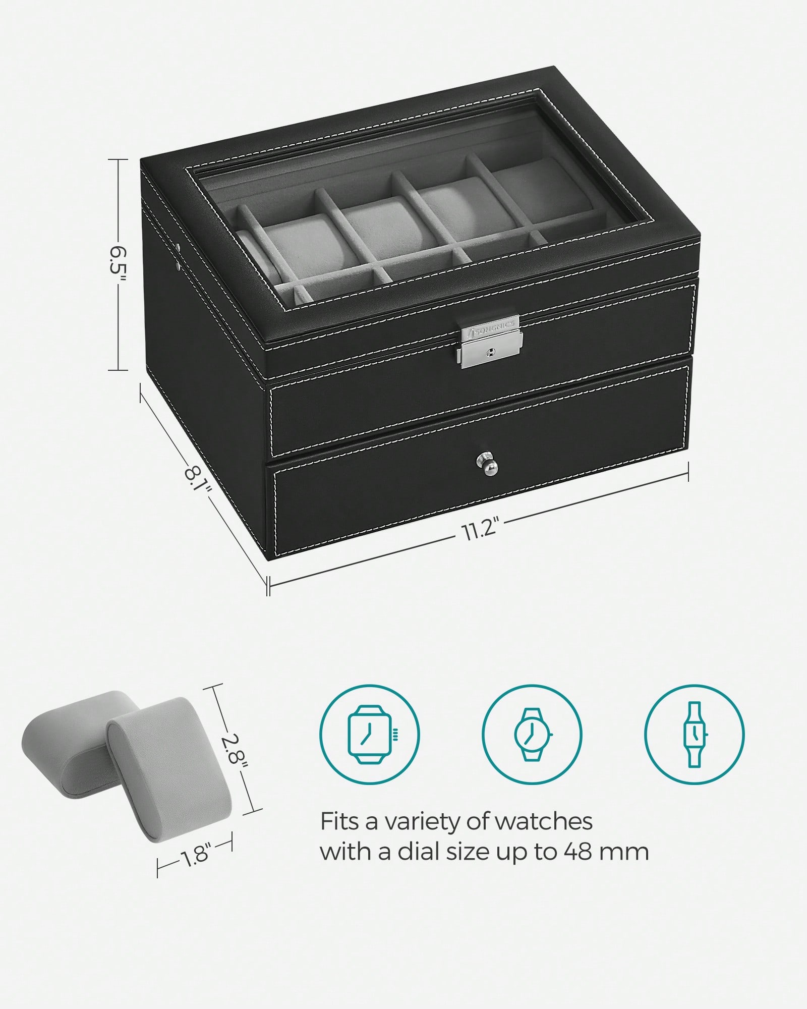 Caixa para Relógios com 20 Com - Watches Jewelry Holder avaliação e preço