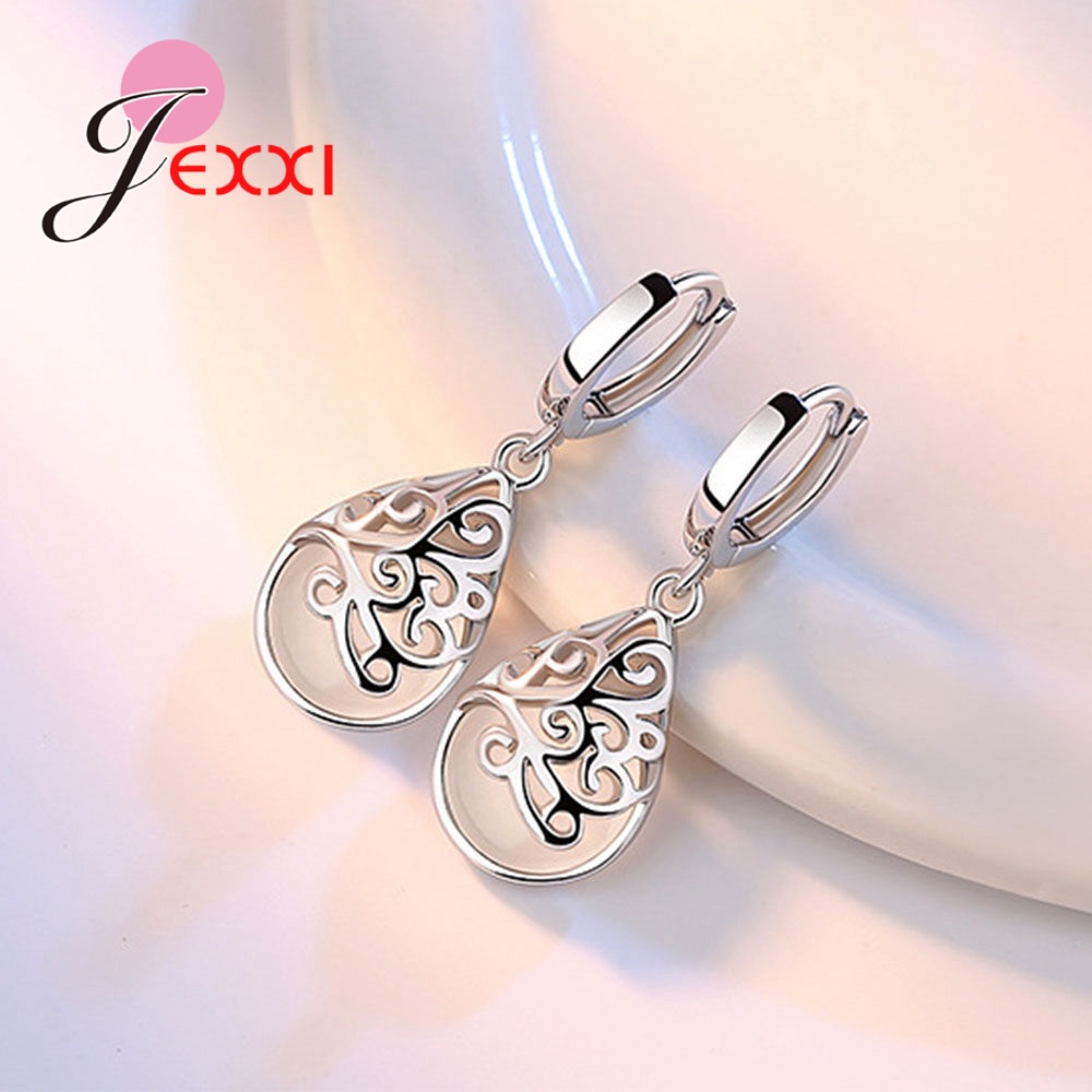 Genuíno 925 prata esterlina lu - Opal Earrings Dangle avaliação e preço