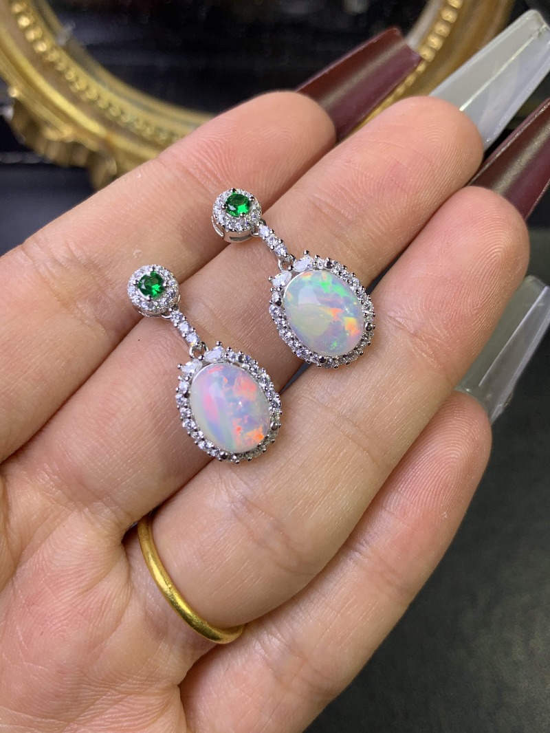 Brinco simples de opala para m - Opal Earrings Dangle avaliação e preço