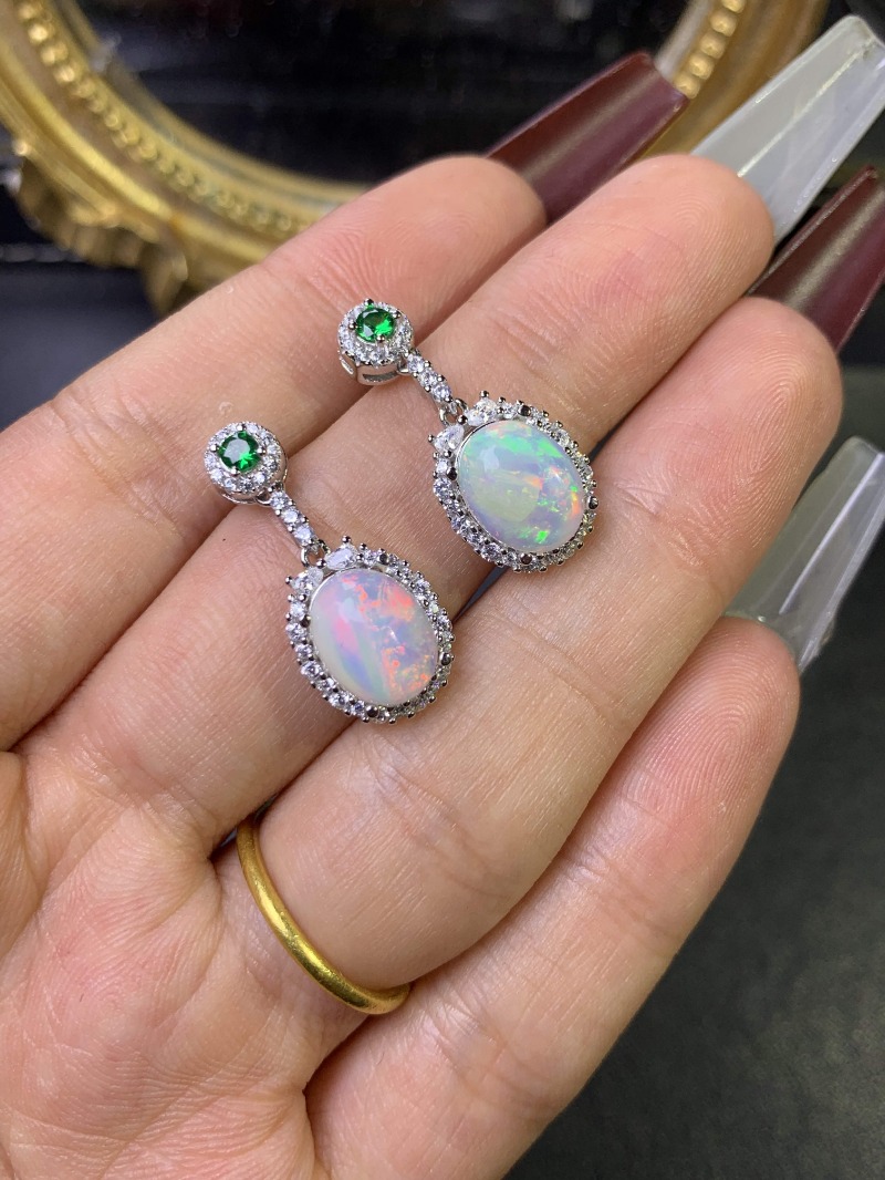 Brinco simples de opala para m - Opal Earrings Dangle avaliação e preço