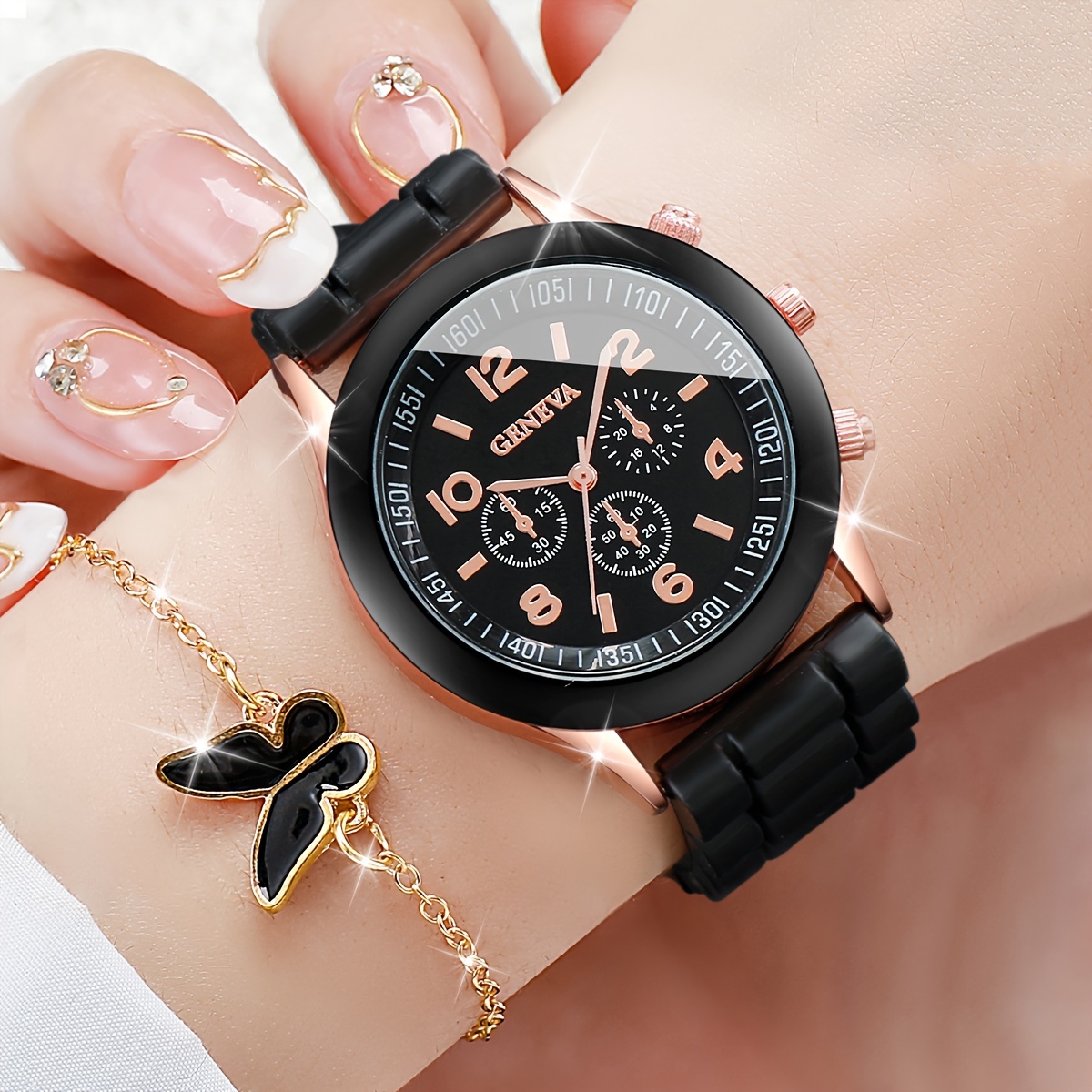 6 Pçs/set Relógio Feminino Cas - Jewels On Watches avaliação e preço