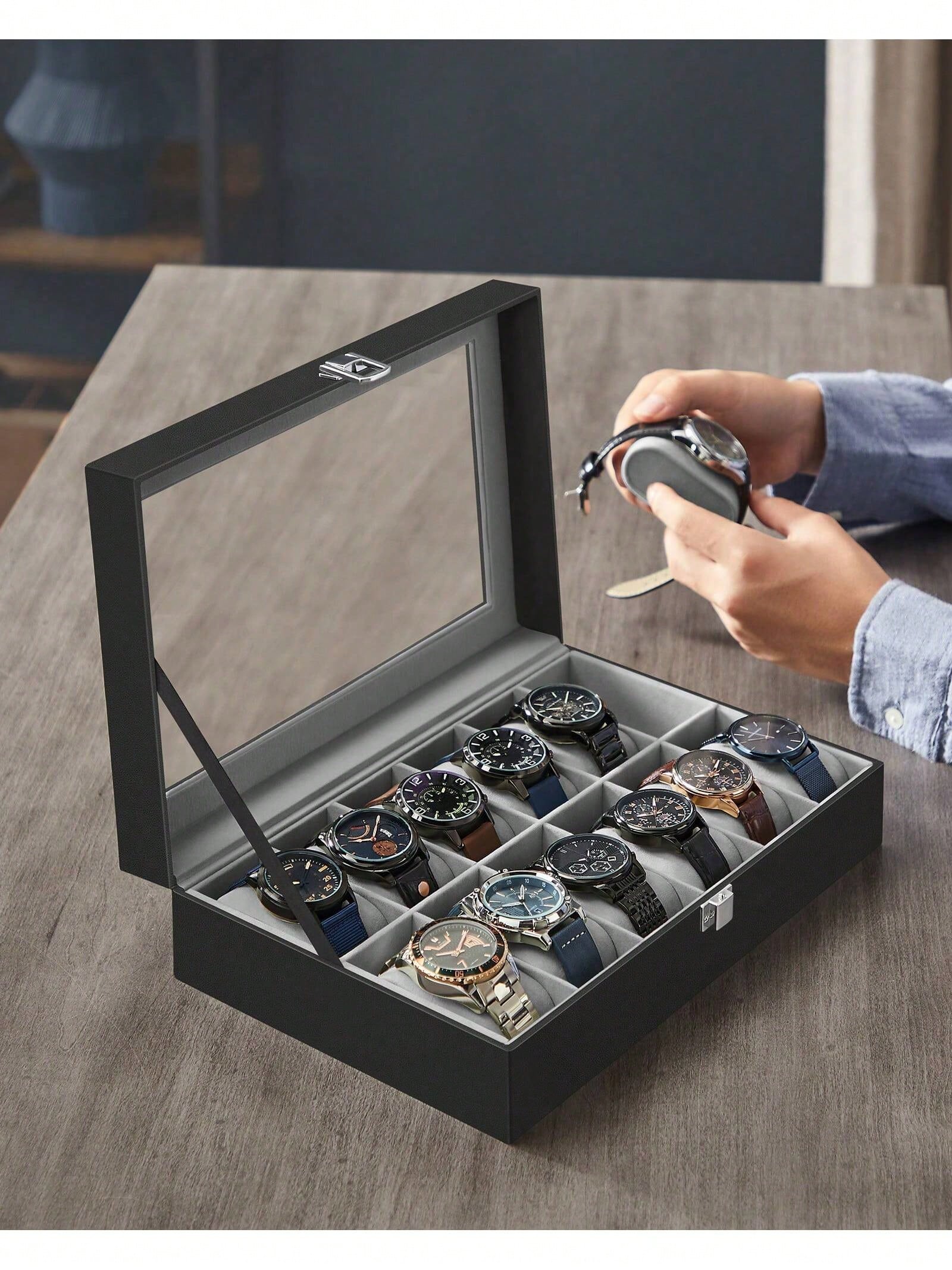 Caixa de Relógios com 12 Compa - Jewels On Watches avaliação e preço