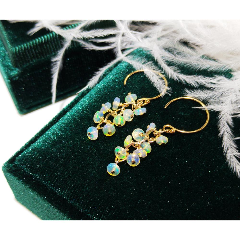 Lii ji natural etiópia opala 1 - Opal Earrings Dangle avaliação e preço