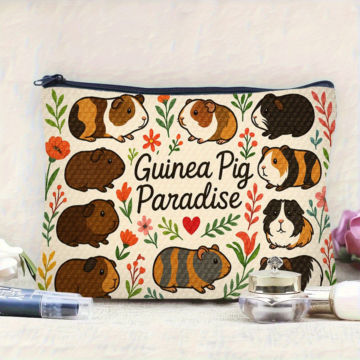 Bolsa de maquiagem A Guinea Pi - Paradise Jewelry & Watches Llc avaliação e preço