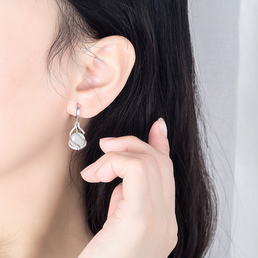 Novo 925 prata esterlina femin - Opal Earrings Dangle avaliação e preço