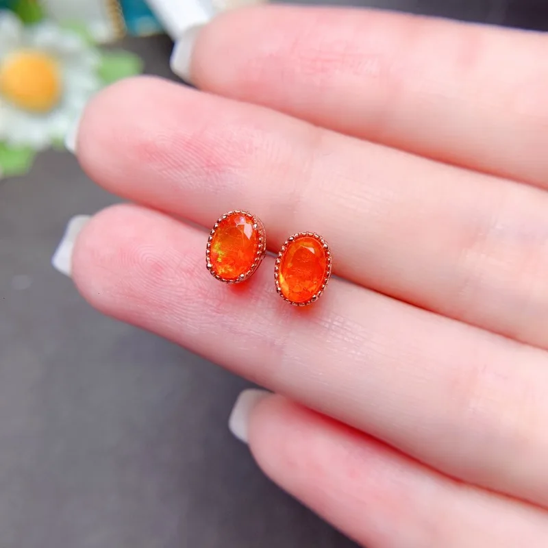 Brincos raros de opala de fogo - Opal Earrings Dangle avaliação e preço