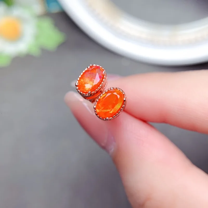 Brincos raros de opala de fogo - Opal Earrings Dangle avaliação e preço