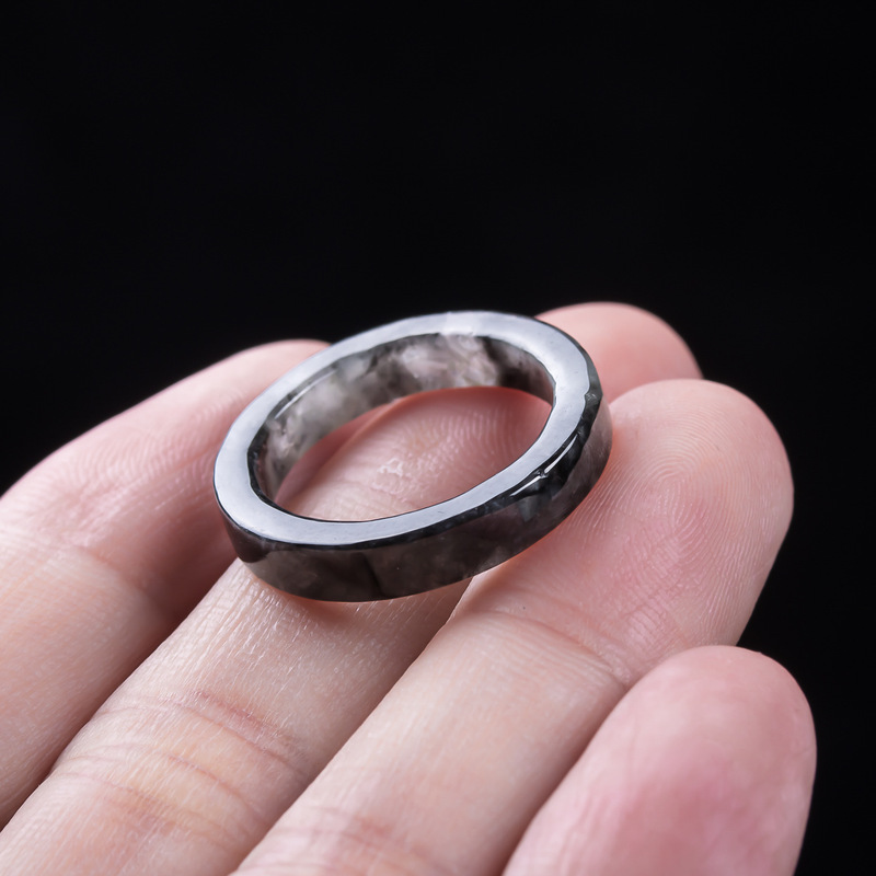 Anel de jadeíta negra tipo gel - Jewelry & Watches Sp Z Oo Opinie avaliação e preço