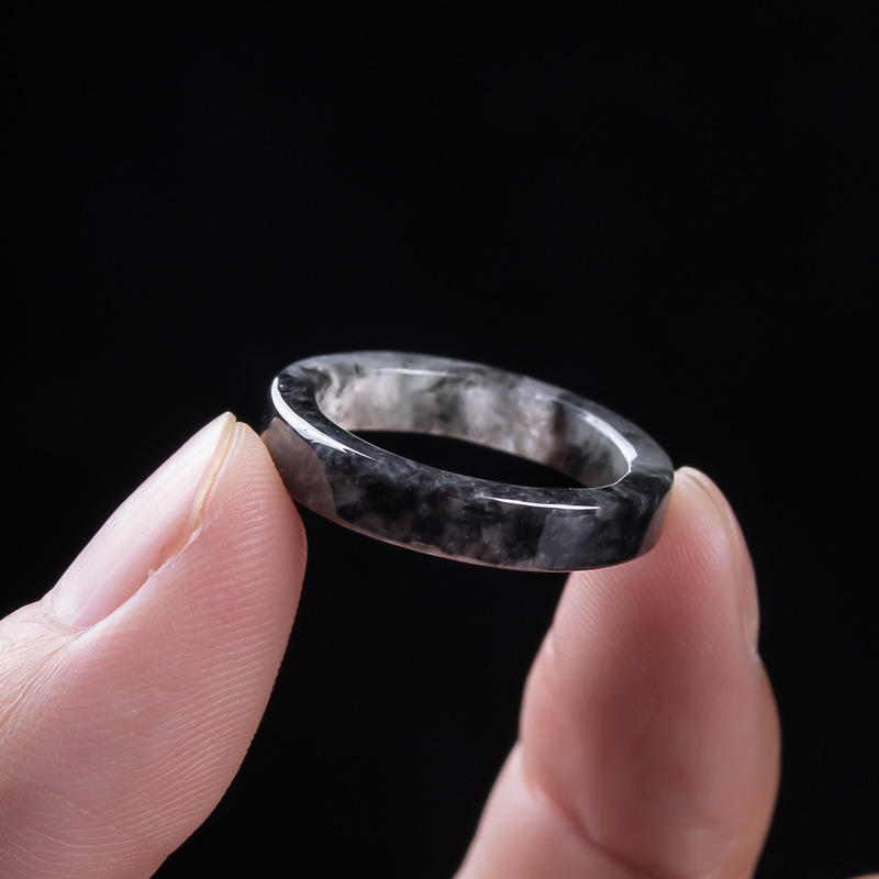 Anel de jadeíta negra tipo gel - Jewelry & Watches Sp Z Oo Opinie avaliação e preço