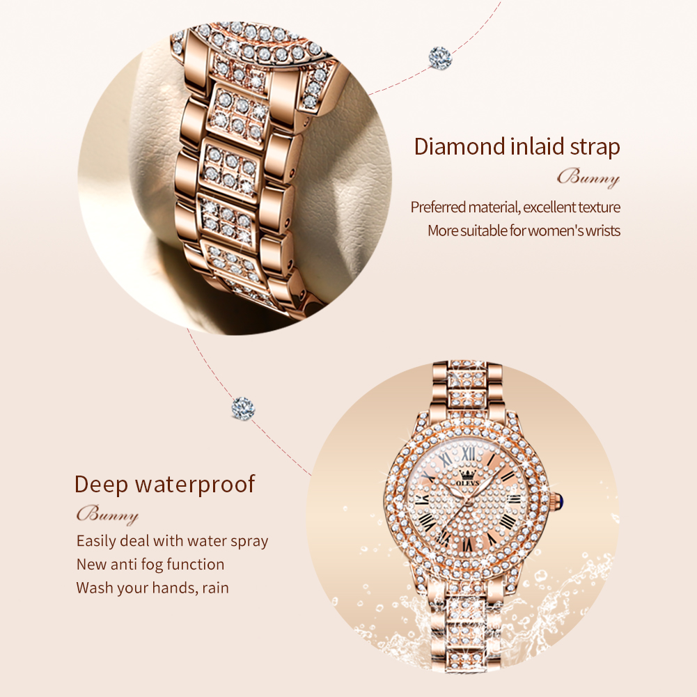 Olevs 9943 luxo todo diamante  - Jewelry Diamond Watches avaliação e preço